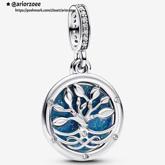 Pandora Glow-in-the-dark Infinity Tree Double Dangle Charm - Picture 1 of 1